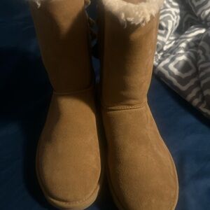 UGG Brown Boots with Velvet Bows